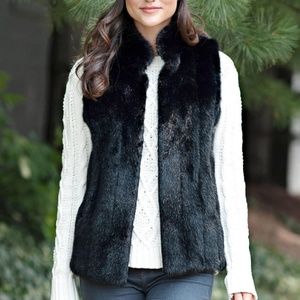 Black Faux Fur Hook Vest